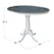 International Concepts Round 36 in Rd Top Ped Table, 12 in Leaf, Counter Ht, White/Heather Gray, 36 W, 48 L, 35.3 in H, Wood K05-36RXT-6B - alternate 2